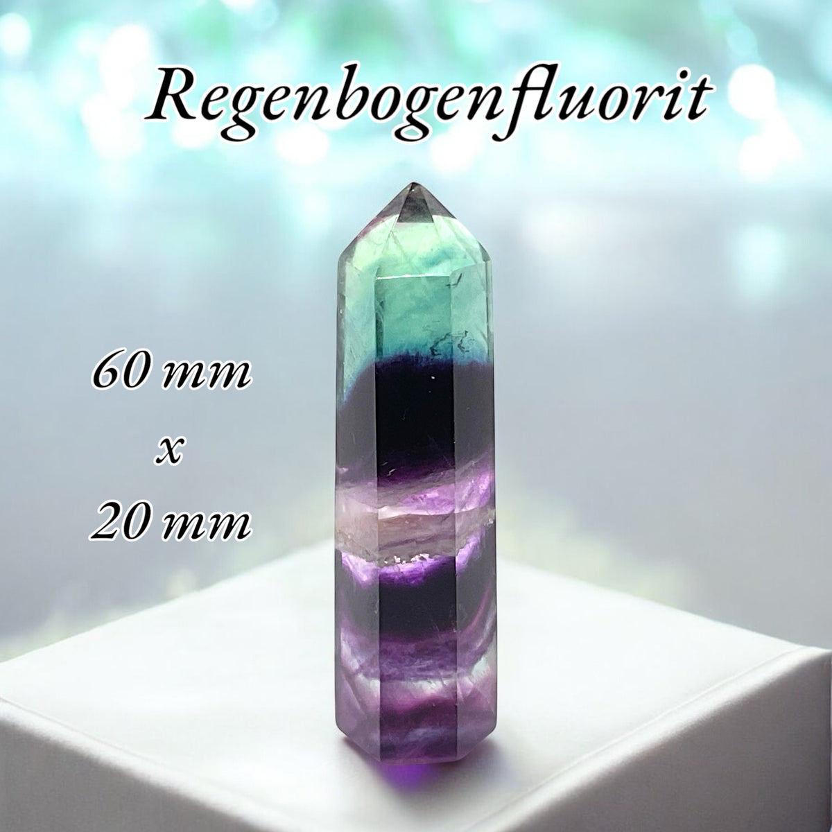 Regenbogenfluorit I Obelisk I 6 cm I ca. 20 gr. I Heilstein I Schutzstein gegen negative Energie I Mexiko