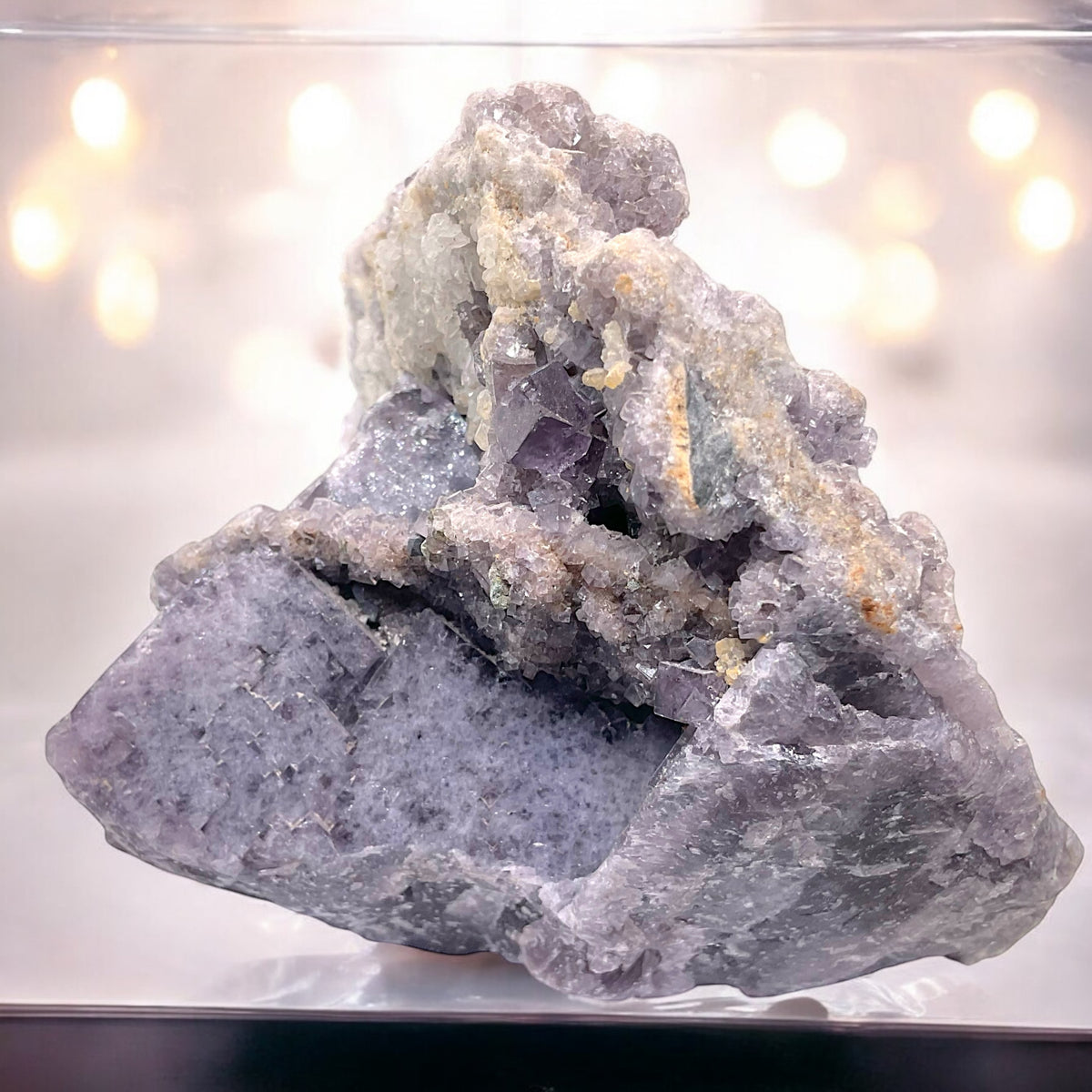 Fluorit Kupferkies Quarz I 555gr. I 9x9x9cm I Sammlerstück I Unikat-Masterpiece S3008 I Marokko