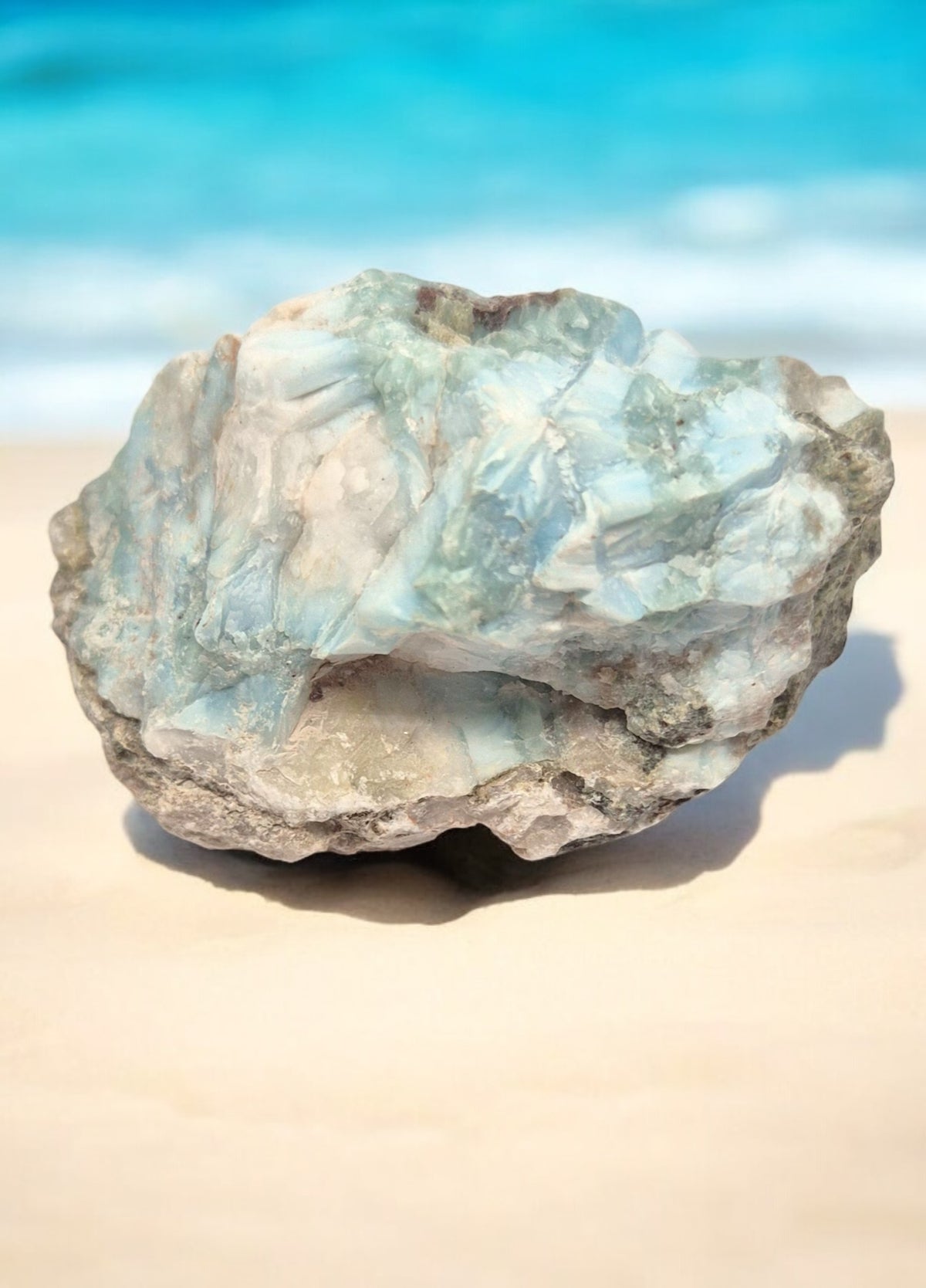 Prächtiger und sehr seltener Larimar Rohstein I Unikat-Masterpiece 1559 I Sammlerstück I 70x60x45mm I 156gr. I Dominikanische Republik
