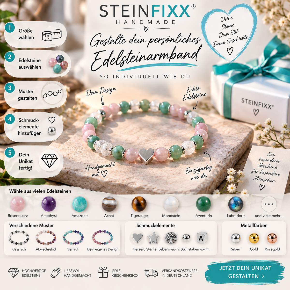 Steinfixx Handmade - Dein persönliches Armband