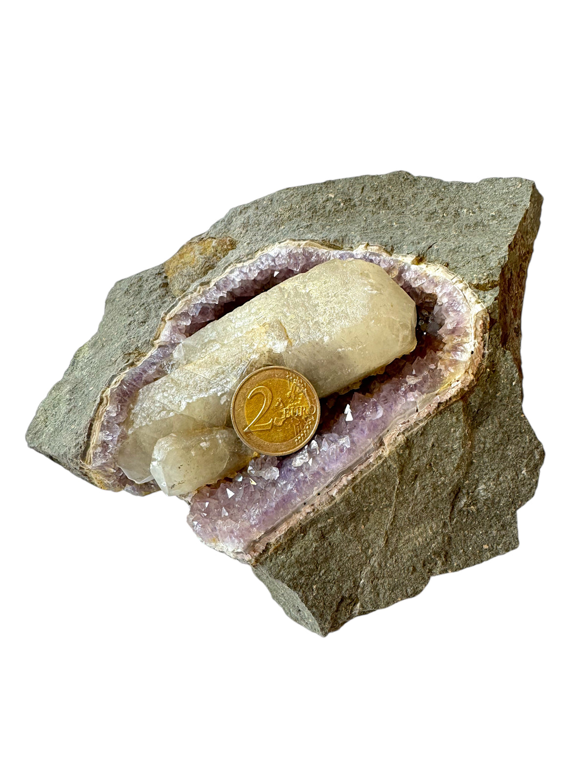 XXL Amethyst Calcit Kristall I 3650gr. I 20x15x13cm I Sammlerstück I Unikat-Masterpiece S3031 I Idar-Oberstein