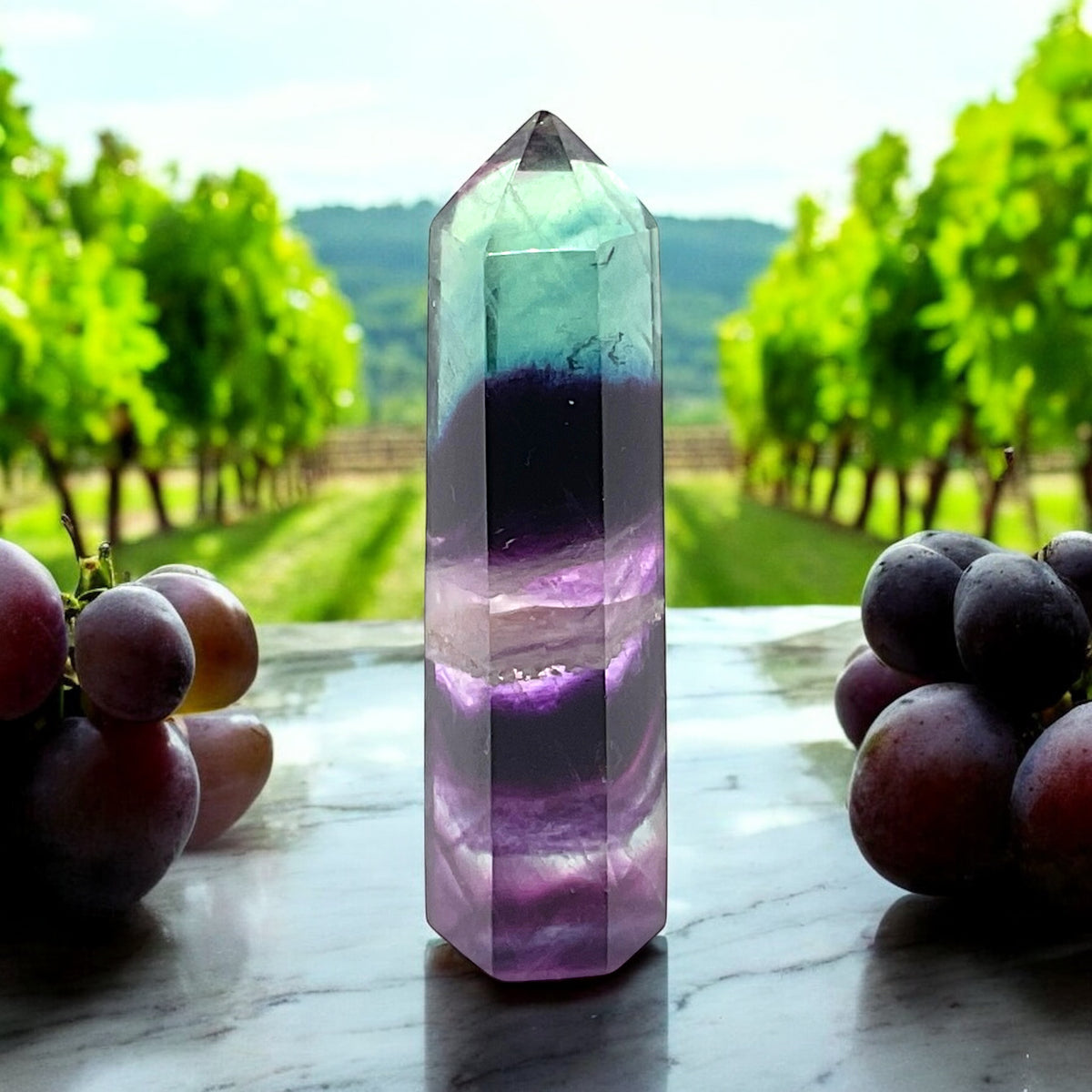 Regenbogenfluorit I Obelisk I 6 cm I ca. 20 gr. I Heilstein I Schutzstein gegen negative Energie I Mexiko