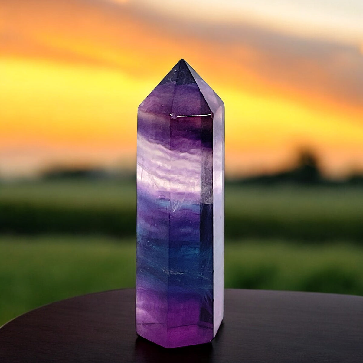 Regenbogenfluorit I Obelisk I 6 cm I ca. 20 gr. I Heilstein I Schutzstein gegen negative Energie I Mexiko