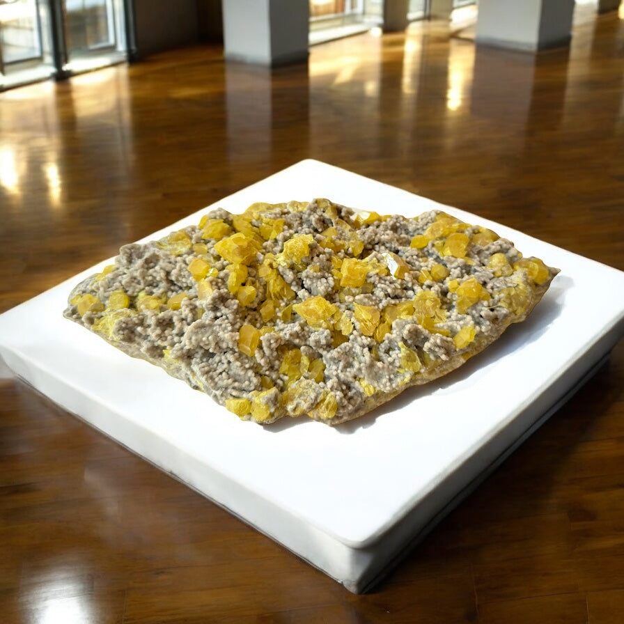 XXL Schwefel Calcit Kristall I 3750gr. I 33x14x9cm I Sammlerstück I Unikat-Masterpiece S3030 I Italien-Sizilien