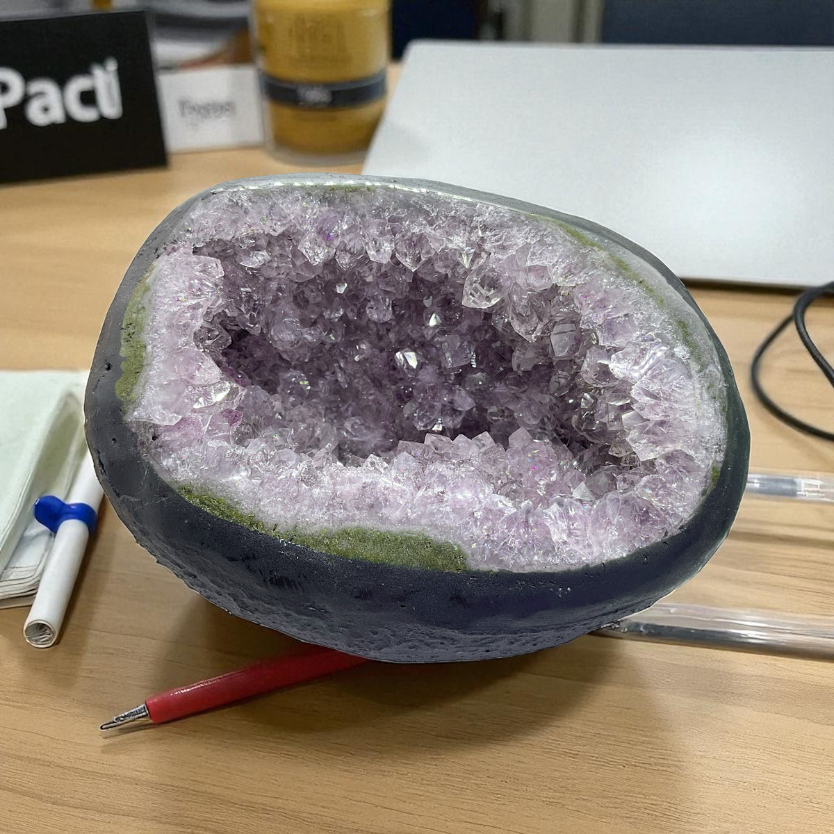 Amethyst Druse Minidruse mit phantastischen Kristallen I 1,04 KG I 12x9x9 cm I Blickfang I Unikat-Masterpiece 1629 I Brasilien