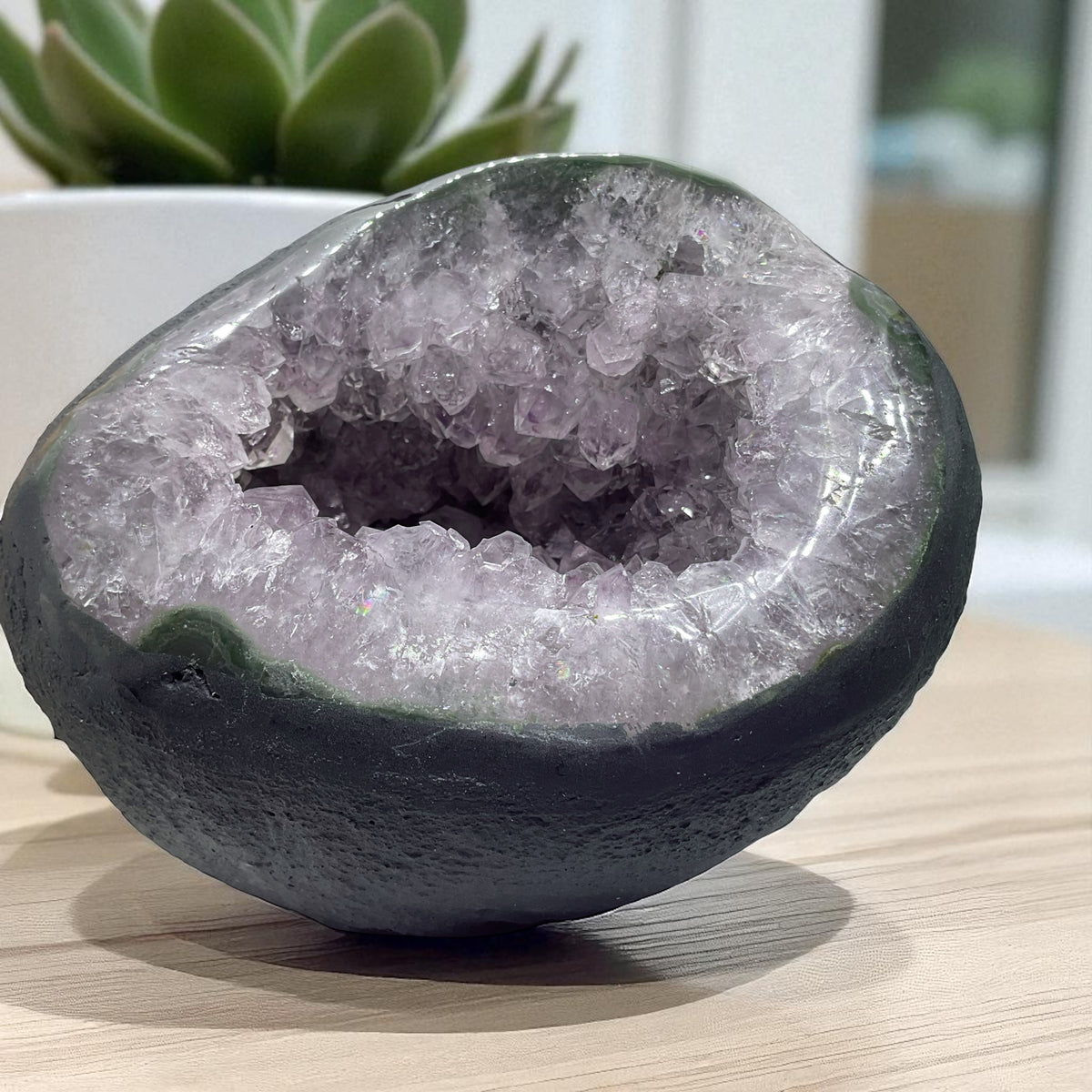 Amethyst Druse Minidruse mit phantastischen Kristallen I 1,43 KG I 12x11x10 cm I Blickfang I Unikat-Masterpiece 1617 I Brasilien