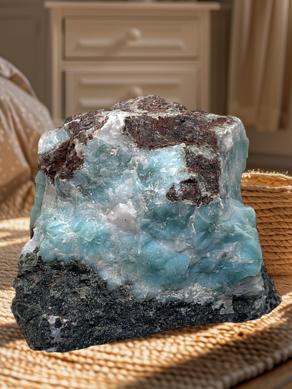 Prächtiger und sehr seltener Larimar Rohstein I Unikat-Masterpiece 1566 I Sammlerstück I 60x50x40mm I 156gr. I Dominikanische Republik