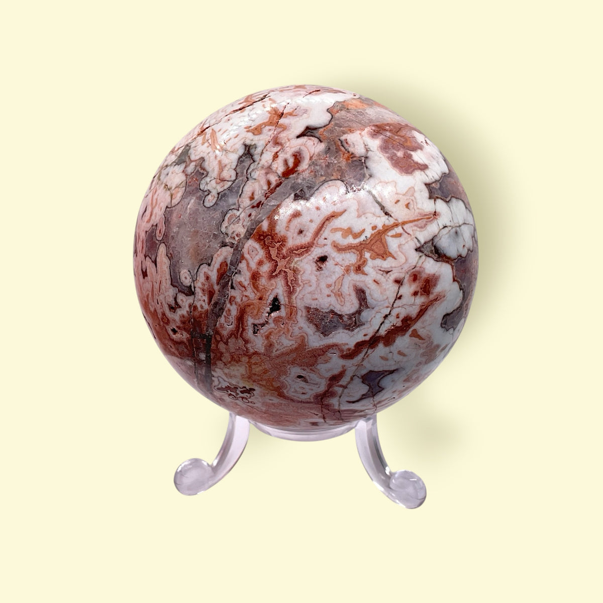 Ozeanjaspis Kugel mit Ständer | 7 cm | 490 gr. | TOP 1A-Qualität I Heilstein I Sammlerstück I Der Kreativstein | Unikat-Masterpiece 1655 I Madagaskar