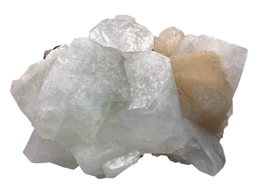 Apophyllit mit Stilbit Kristallstufe aus Poona Indien – 529 g – 11 × 7 × 7 cm – Sammlerstück – Unikat Masterpiece 1665
