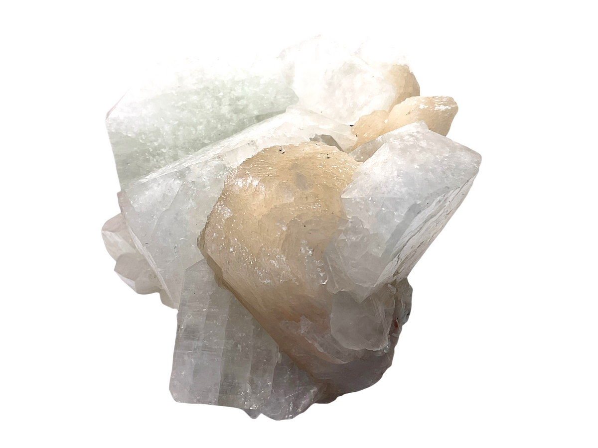 Apophyllit mit Stilbit Kristallstufe aus Poona Indien – 529 g – 11 × 7 × 7 cm – Sammlerstück – Unikat Masterpiece 1665