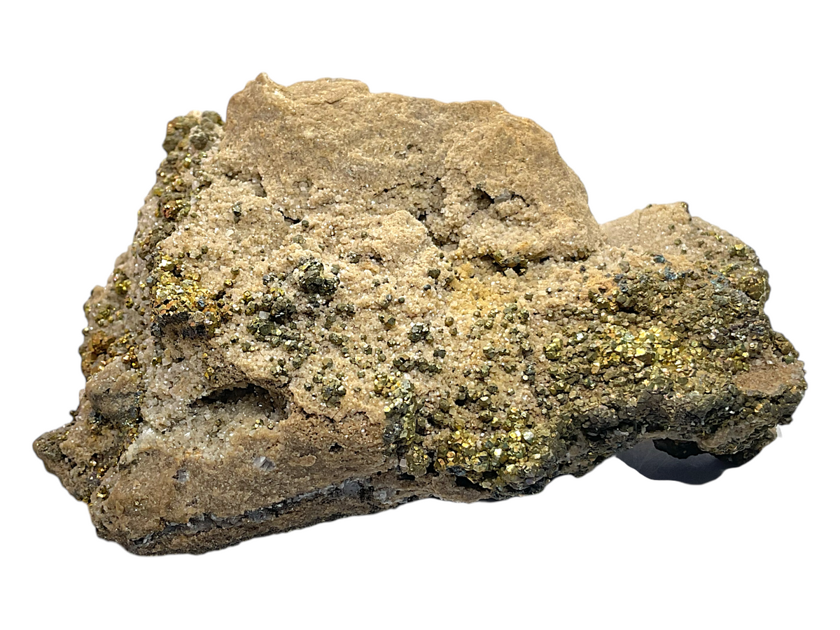 Pyrit auf Muttergestein I 428gr I 12x8x5cm I Unikat-Masterpiece 1676 I Sammlerstück I USA-Iowa, Buffalo