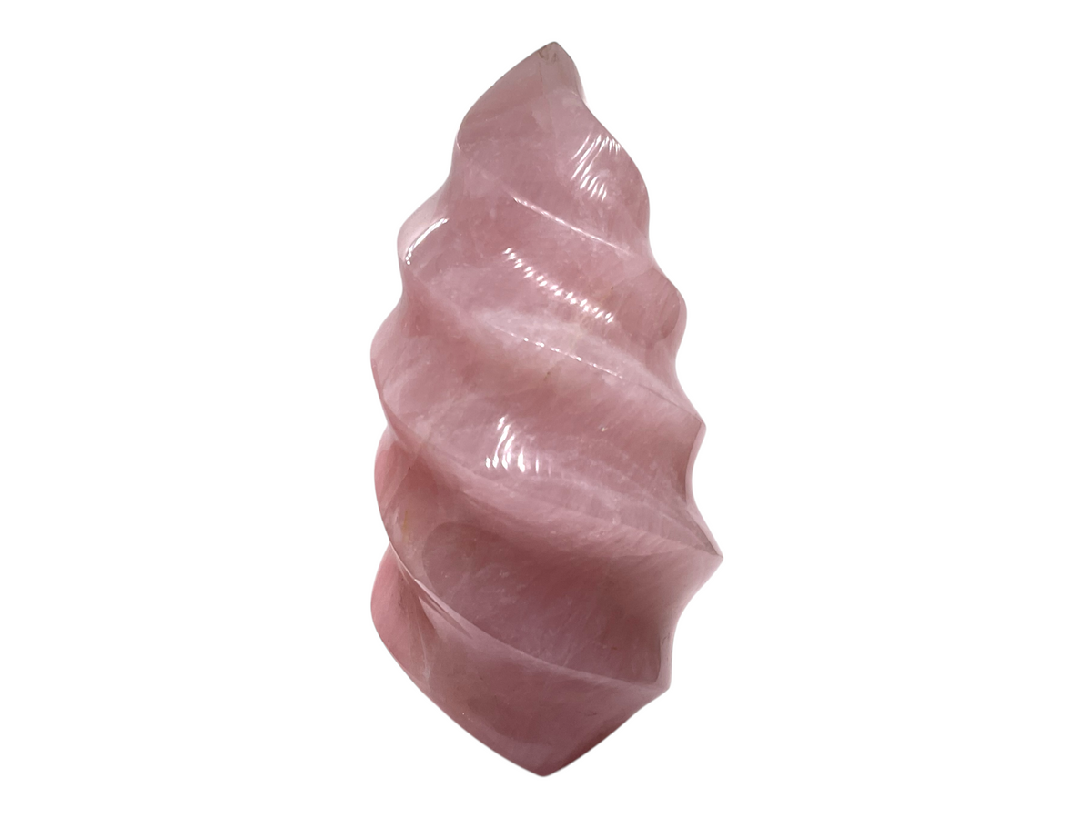 Kristall Flamme aus Rosenquarz I 1056 gr. I 9x7x15 cm I Unikat-Masterpiece 1536 I Sammlerstück I Edelsteinspirale I Computerstein I Dekoration I Madagaskar