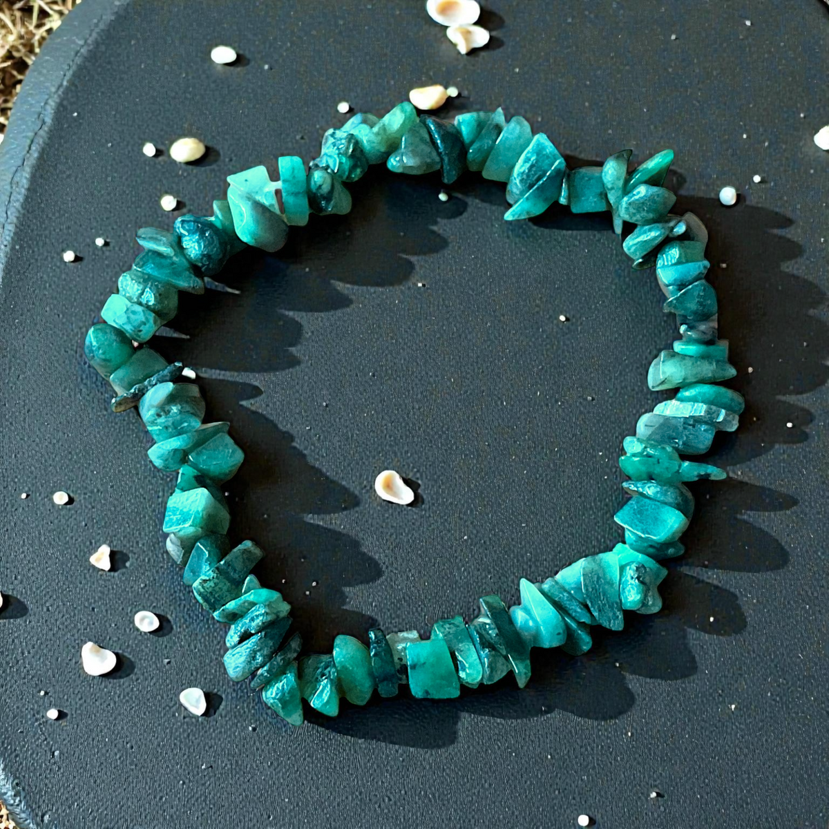 Echtes Smaragd Splitteramband I Stein der Liebe, Harmonie und Erneuerung I 18 cm I Handmade I AAA-Qualität I Brasilien