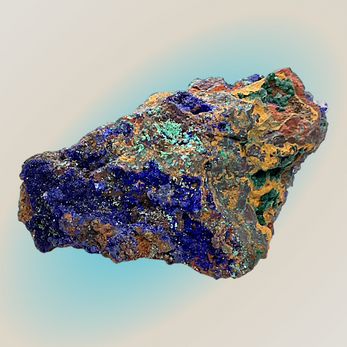 Azurit-Malachit Rohstein I Edelstein I Stufe I 133gr. I 7x5x4,5cm I Sammlerstück I Unikat-Masterpiece S3016 I Griechenland-Laurion