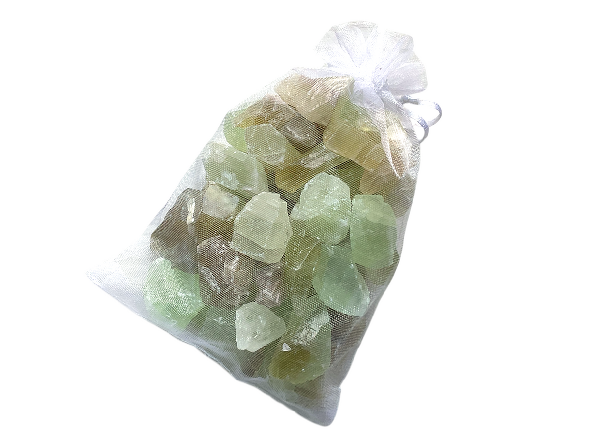 Grüner Calcit Rohsteine I farbintensiv I je 1-3 cm I 300gr. I Heilstein I Wasserstein I Dekoration I Brasilien