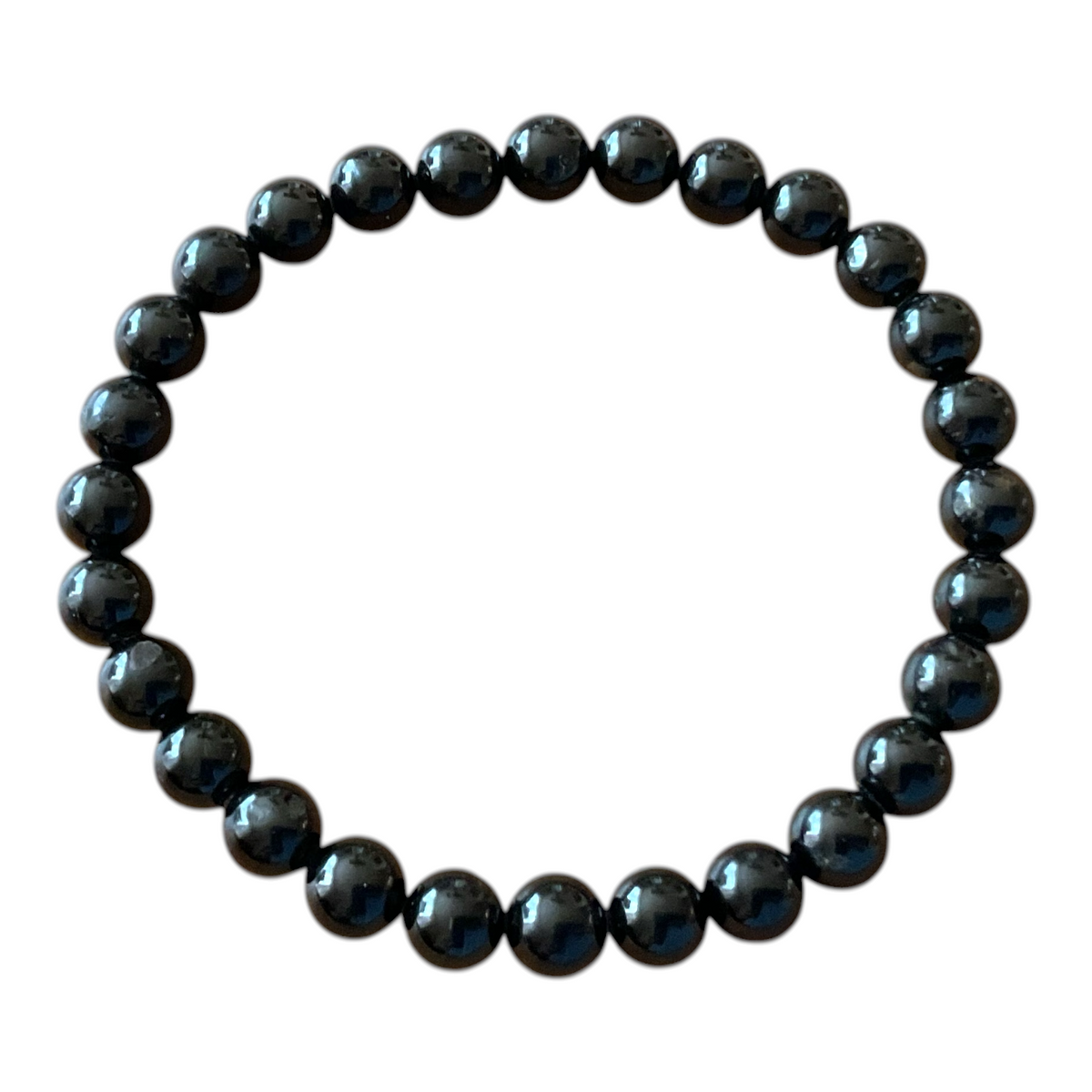 Turmalin (Schörl) Perlenarmband I 6mm I 18,0cm I starker Schutzstein I handgefertigt I elastisch I AAA-Qualität I Geschenkverpackung I Brasilien