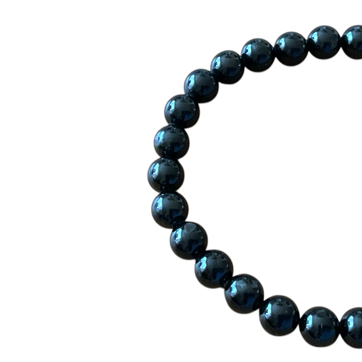 Turmalin (Schörl) Perlenarmband I 6mm I 18,0cm I starker Schutzstein I handgefertigt I elastisch I AAA-Qualität I Geschenkverpackung I Brasilien