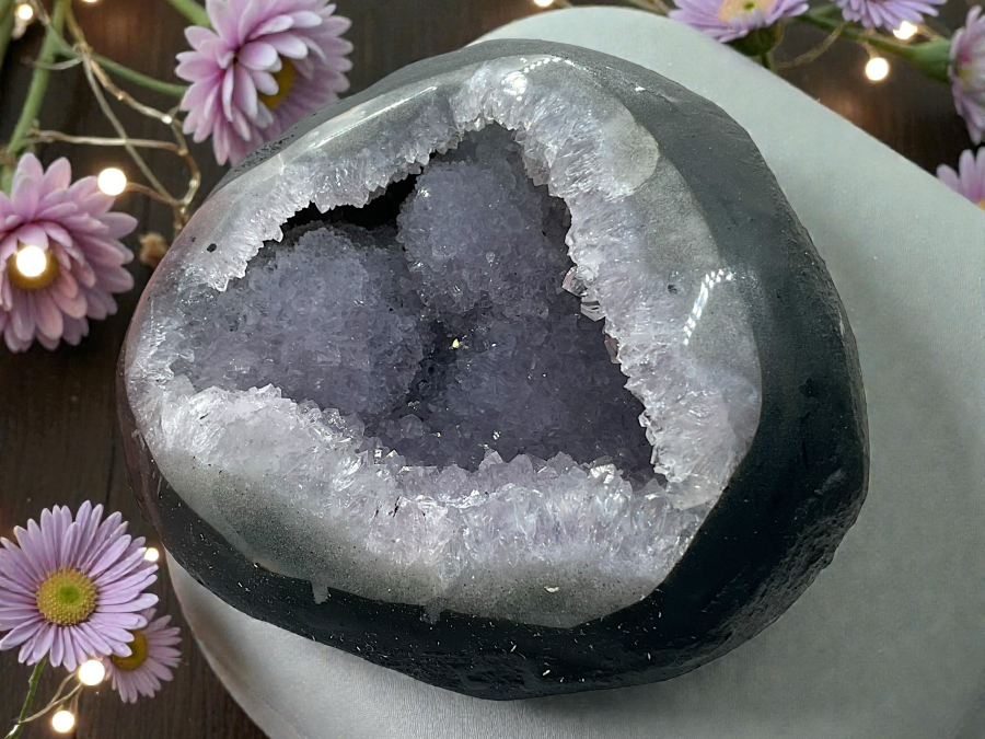 Amethyst Druse AAA-Qualität mit phantastischen Kristallen - 786 g - 12 x 8 x 10 cm - Blickfang & Dekoration - Sammlerstück - Unikat Masterpiece 1644 - Brasilien