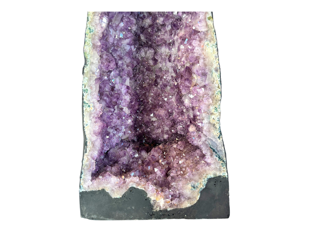 XXL Amethyst Druse AAA aus Brasilien – 39,8 kg – 29 × 24 × 57 cm – intensive violette Kristalle – Unikat Masterpiece 1472 – Sammlerstück
