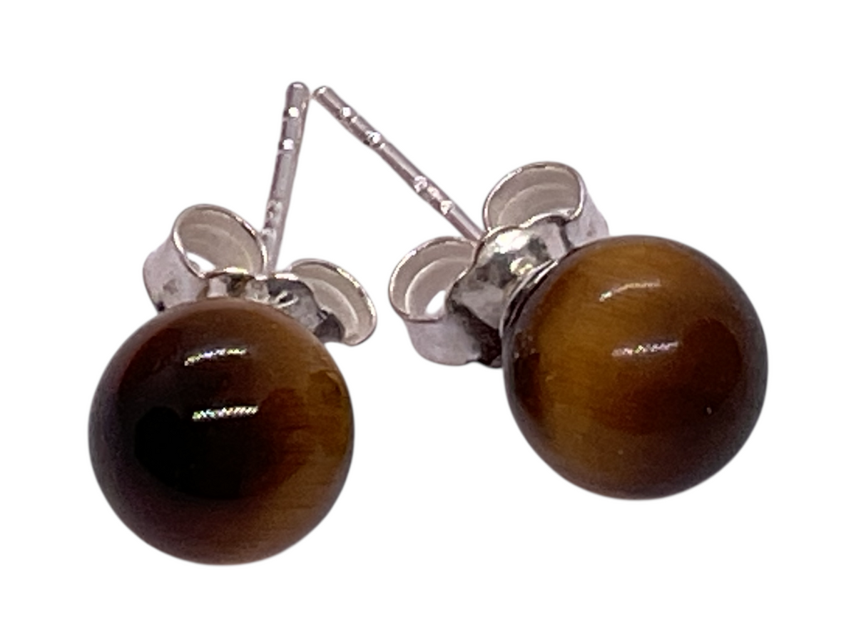 Silber Edelstein Perlen Ohrring | 6mm | 925 Silber  | in Geschenkbox | verschiedene Varianten | Ohrringe - Energiesteine