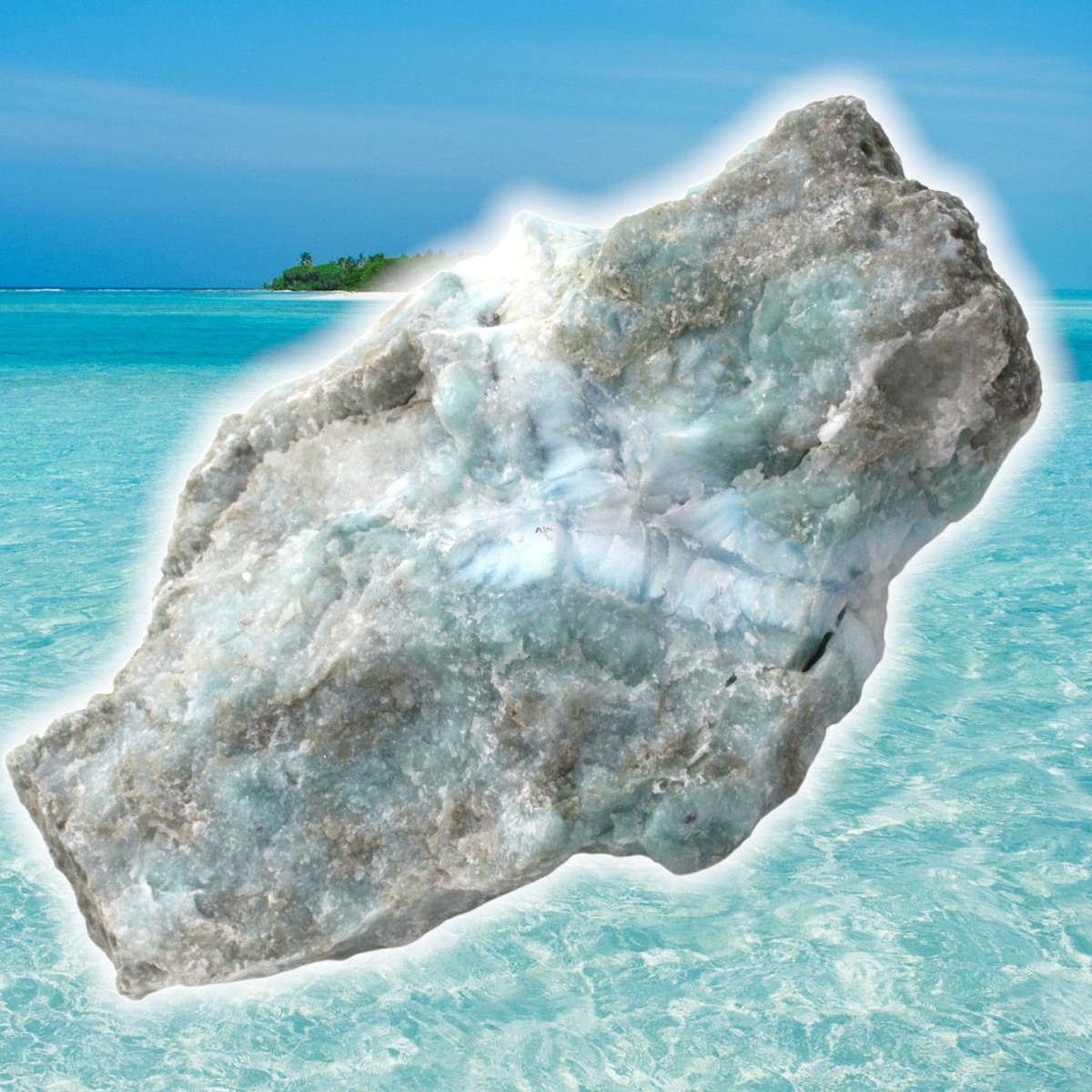 Prächtiger und sehr seltener Larimar Rohstein I Unikat-Masterpiece 1423 I Sammlerstück I  90x50x40mm I 144gr. I Dominikanische Republik