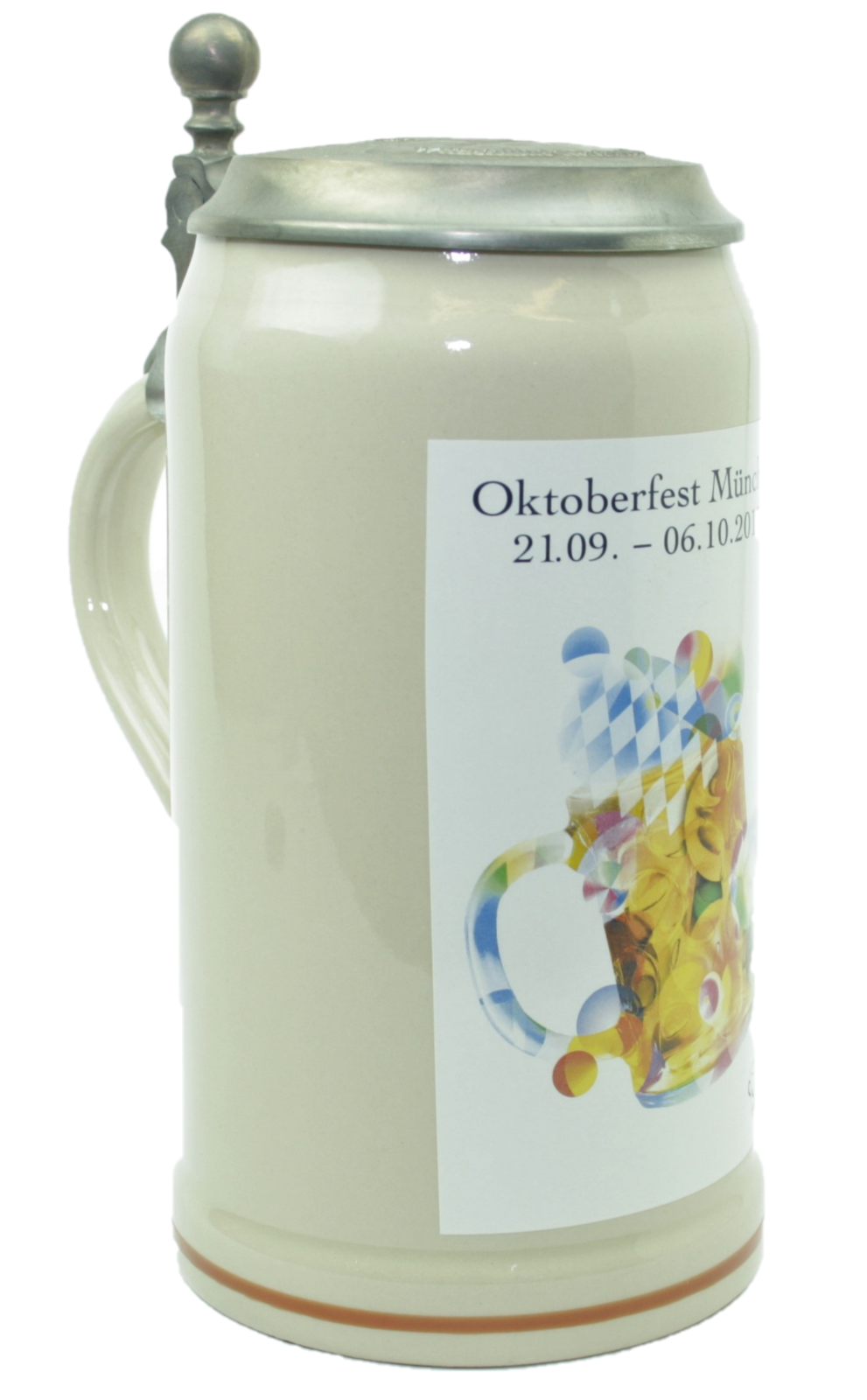 Original Oktoberfestkrug 2013 mit Zinndeckel I Jahreskrug I Zertifikat