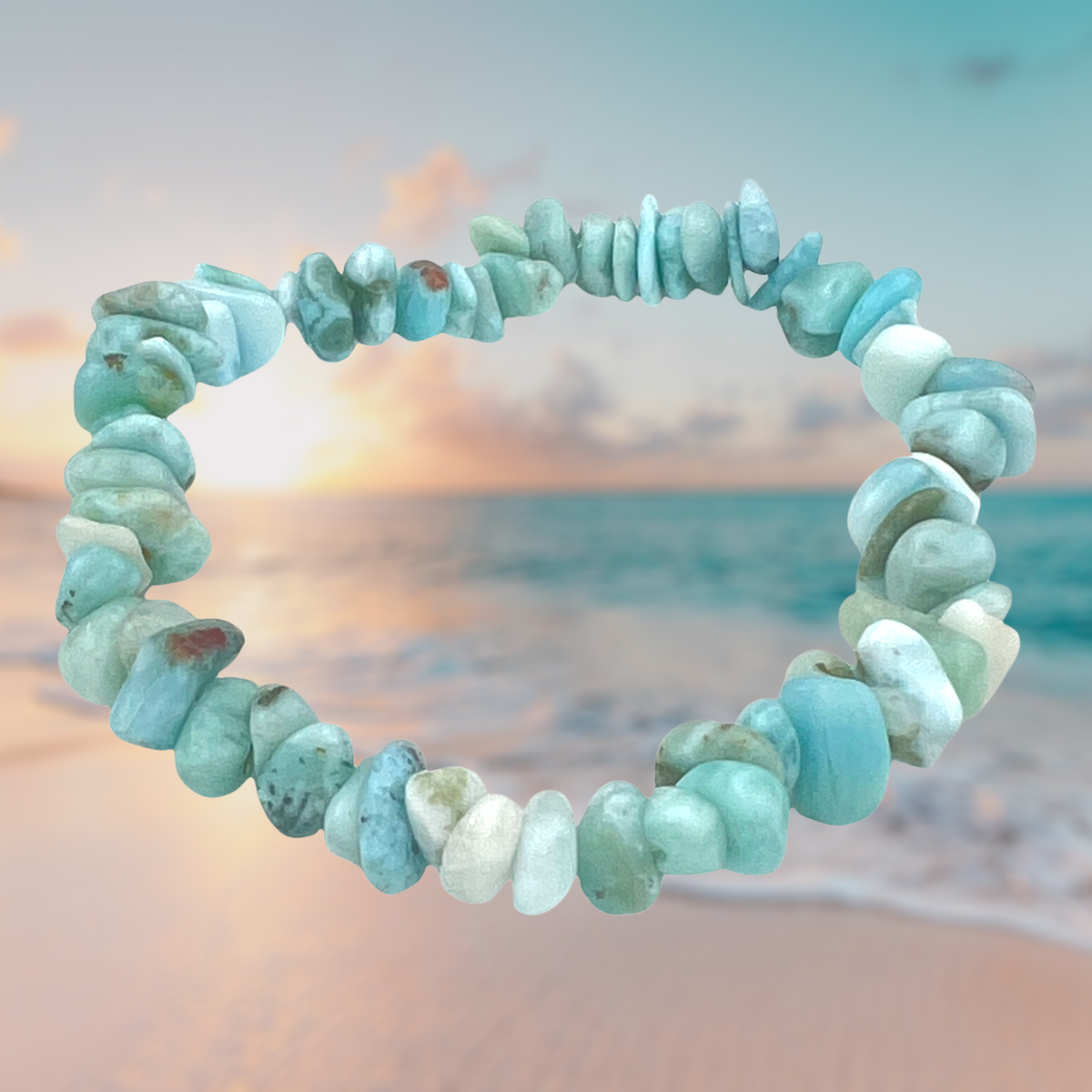 Original Larimar Splitterarmband - das Meer Zuhause - 18 cm - Dominikanische Republik