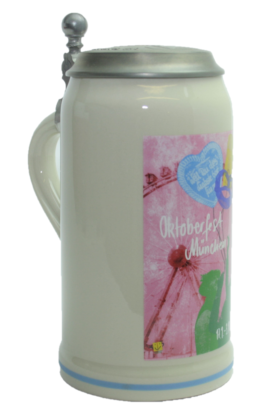 Original Oktoberfestkrug 2016 mit Zinndeckel I Jahreskrug I Zertifikat
