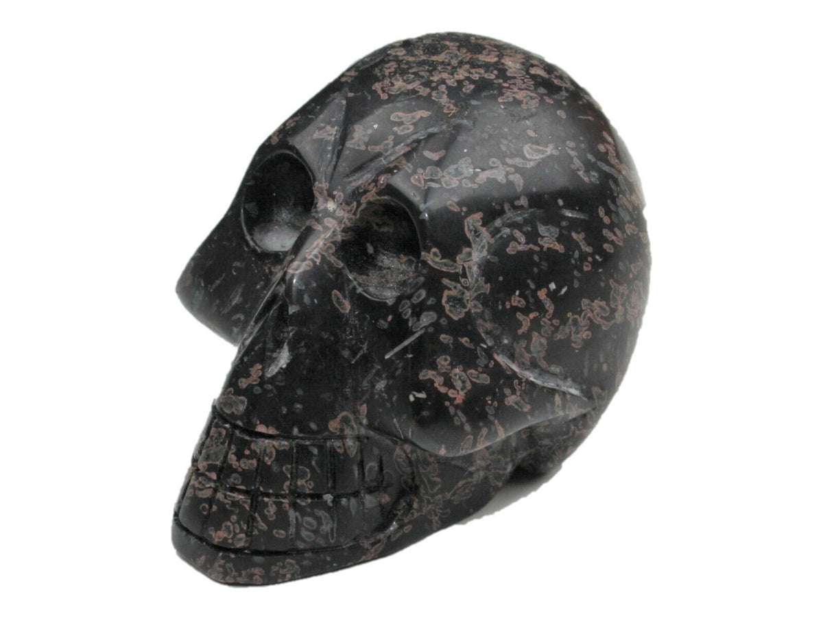 Schwarzer Jaspis Totenkopf poliert I 120 gr. I Skull I Edelstein I Heilstein