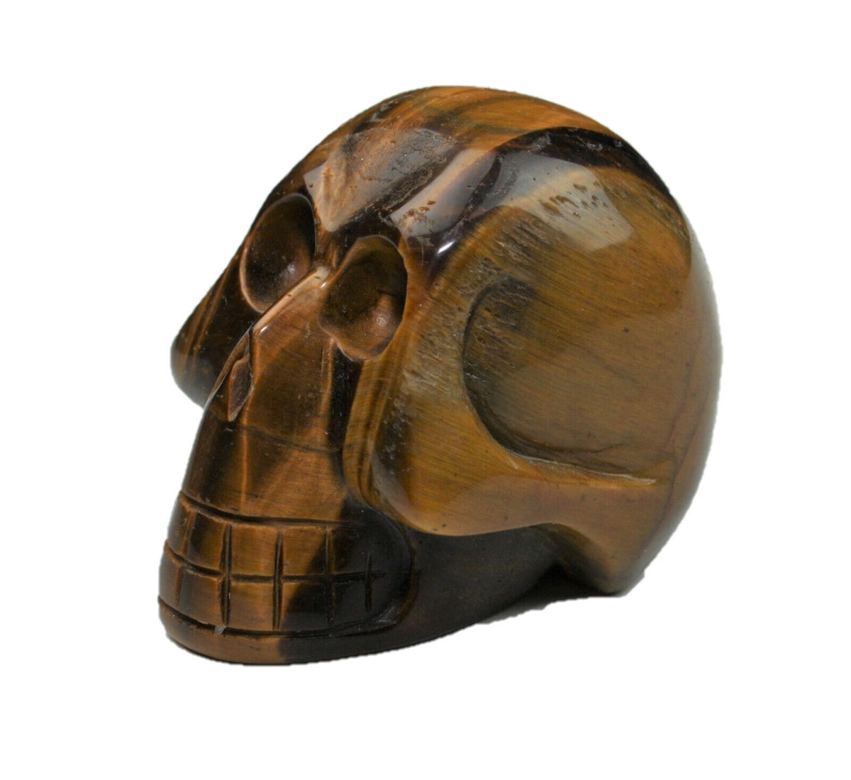 Tigerauge Totenkopf poliert I 120 gr. I Skull I Edelstein I Heilstein