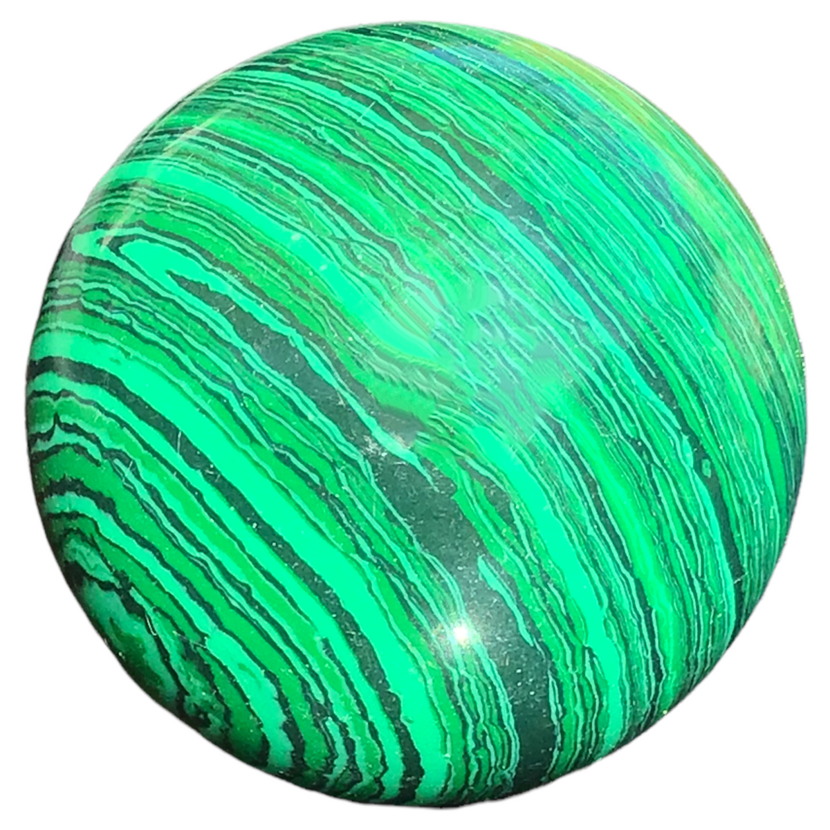 Malachitglas Edelstein Kugel * 4 cm * Top Qualität mit Acrylständer