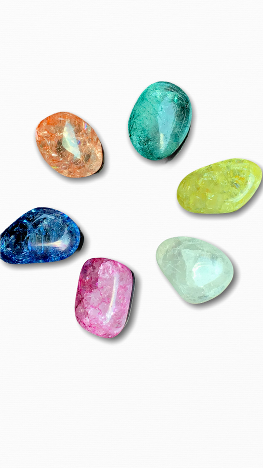 Magic Stone ** umwerfendes Farbspiel ** geeister, gefärbter Bergkristall I Brasilien