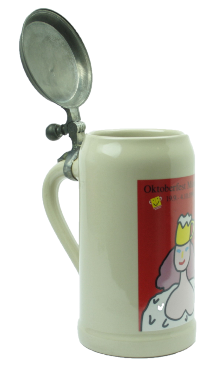 Original Oktoberfestkrug 1998 mit Zinndeckel I Jahreskrug I Zertifikat
