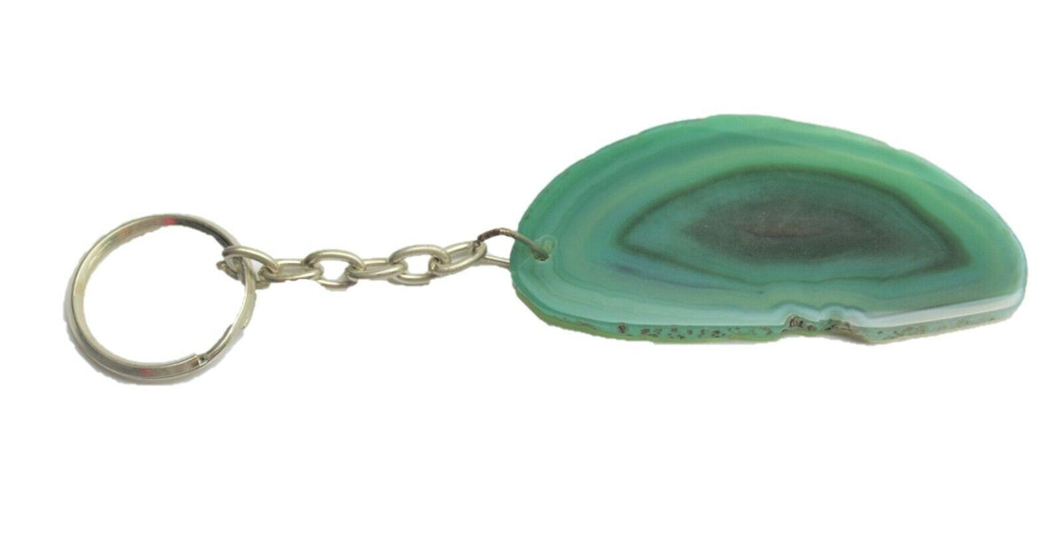 Achat Schlüsselanhänger AAA aus Brasilien – echte polierte Achatscheibe in 5 Farben – ca. 50 × 30 mm
