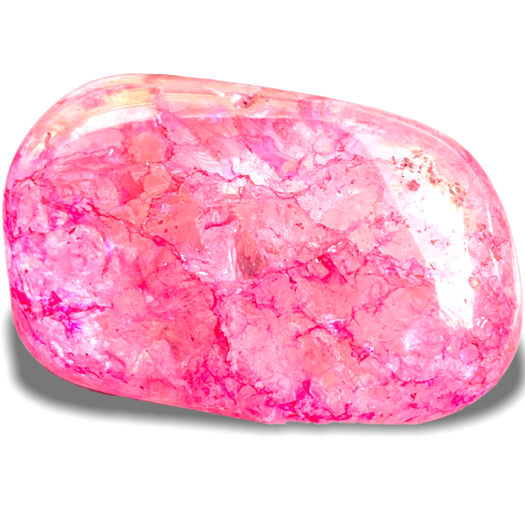 Magic Stones in buntem Stoffsäckchen I 20 Stück I je 20-30mm I geeister, gefärbter Bergkristall in 7 verschiedenen Farben I unglaubliches Farbenspiel