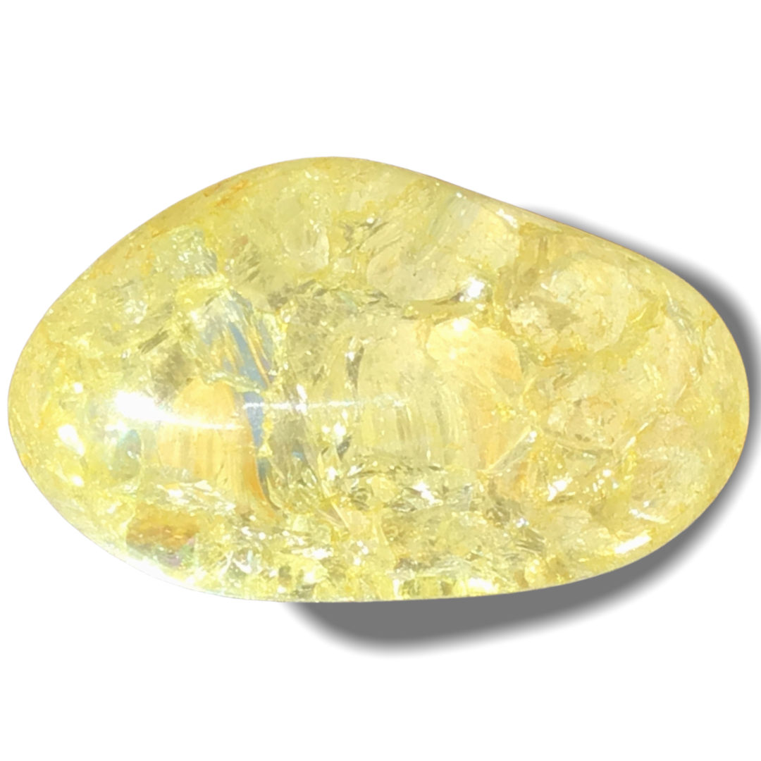 Magic Stones in buntem Stoffsäckchen I 20 Stück I je 20-30mm I geeister, gefärbter Bergkristall in 7 verschiedenen Farben I unglaubliches Farbenspiel