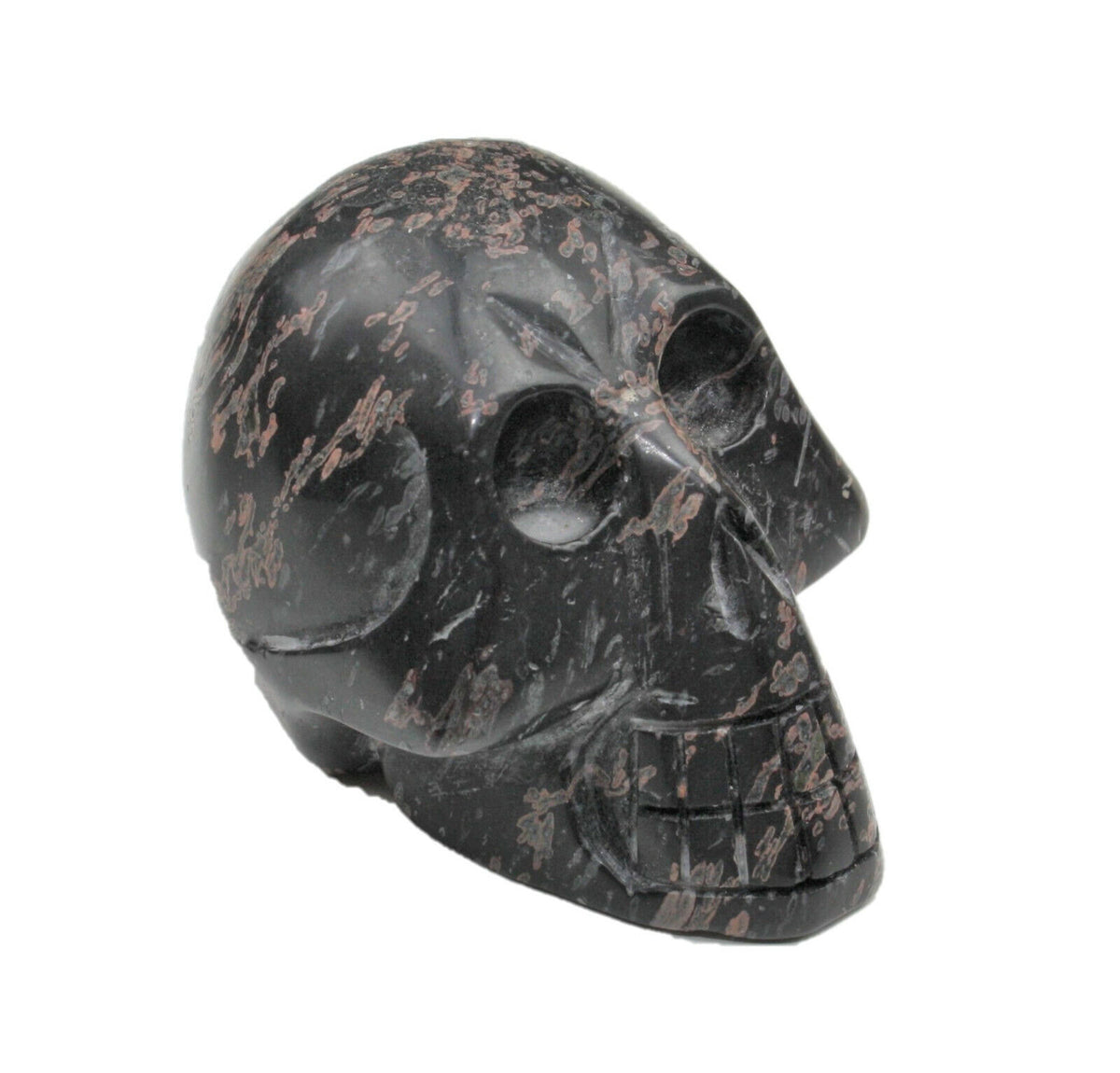 Schwarzer Jaspis Totenkopf poliert I 120 gr. I Skull I Edelstein I Heilstein
