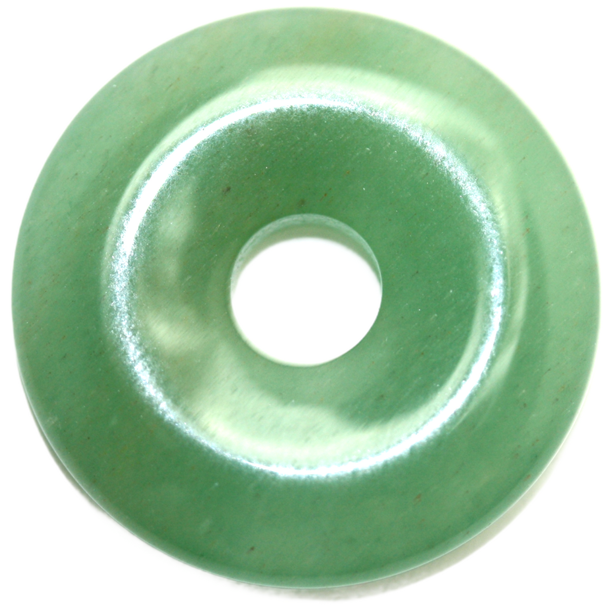 Premium Edelstein-Donut Aventurin grün optional als Kette mit versilberter oder vergoldeter Spirale und Wildlederband