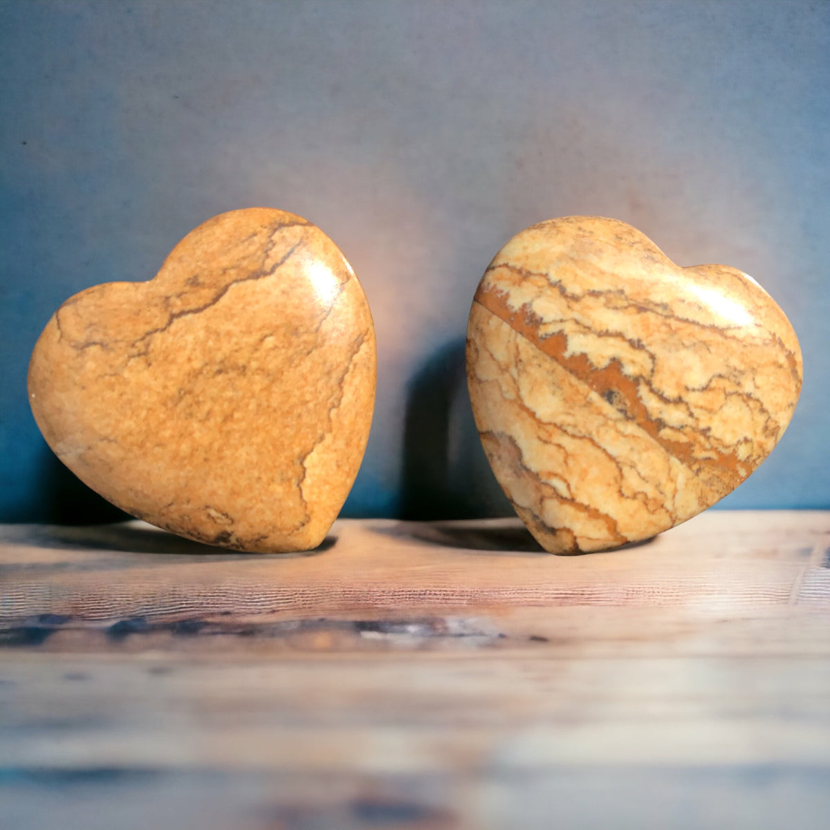 Edelstein Glücksherzen als Paar – 27 echte Mineralien zur Auswahl – 2 Herzen à 20 × 20 mm – im Samtsäckchen – liebevolle Geschenkidee
