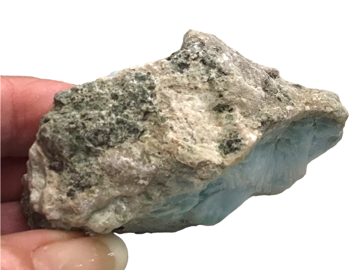 Prächtiger und sehr seltener Larimar Rohstein I Unikat-Masterpiece 1446 I Sammlerstück I  75x50x45mm I 104gr. I Dominikanische Republik