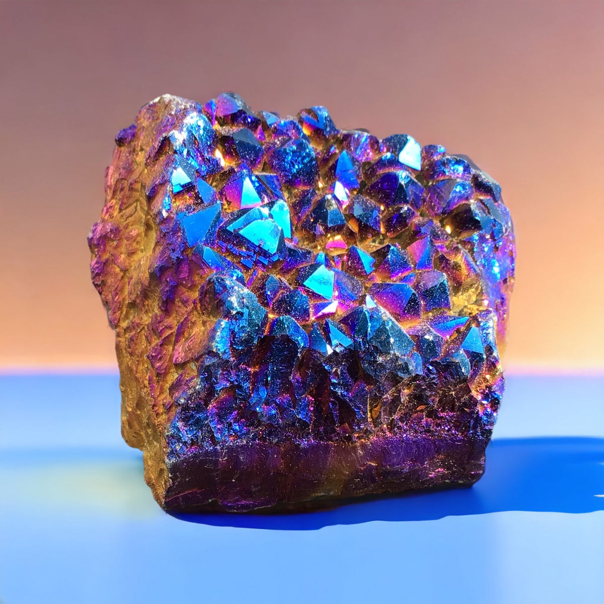 Wunderschöne Bergkristall Aura Stufe  | Angel Aura | Aqua Aura | Quarz-Aura I Titanium Aura I Flame Aura | Druse I Cluster | Heilkristall I Heilstein |
