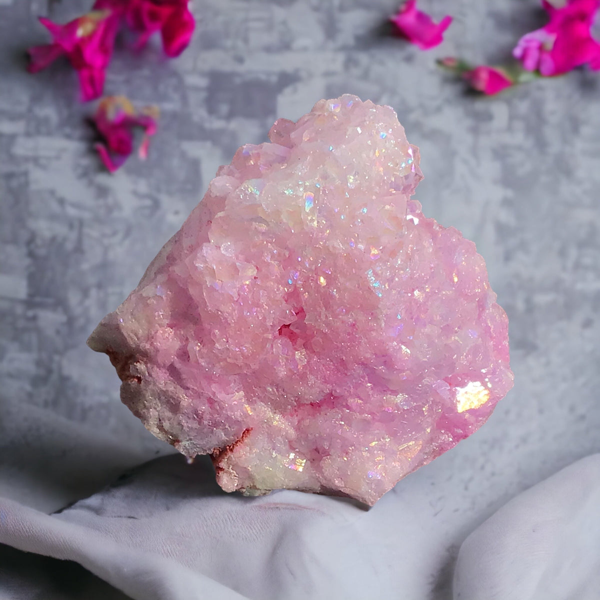 Wunderschöne Bergkristall Aura Stufe  | Angel Aura | Aqua Aura | Quarz-Aura I Titanium Aura I Flame Aura | Druse I Cluster | Heilkristall I Heilstein |