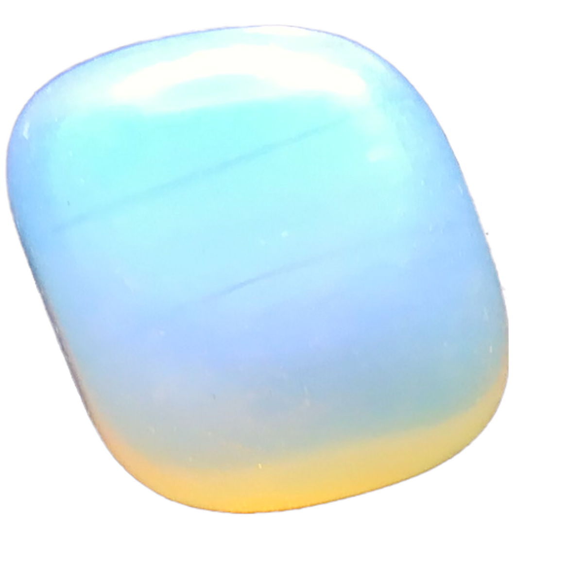 Opalglas Trommelstein - Kryolithglas - Opalith - wuderschönes warmes Farbenspiel