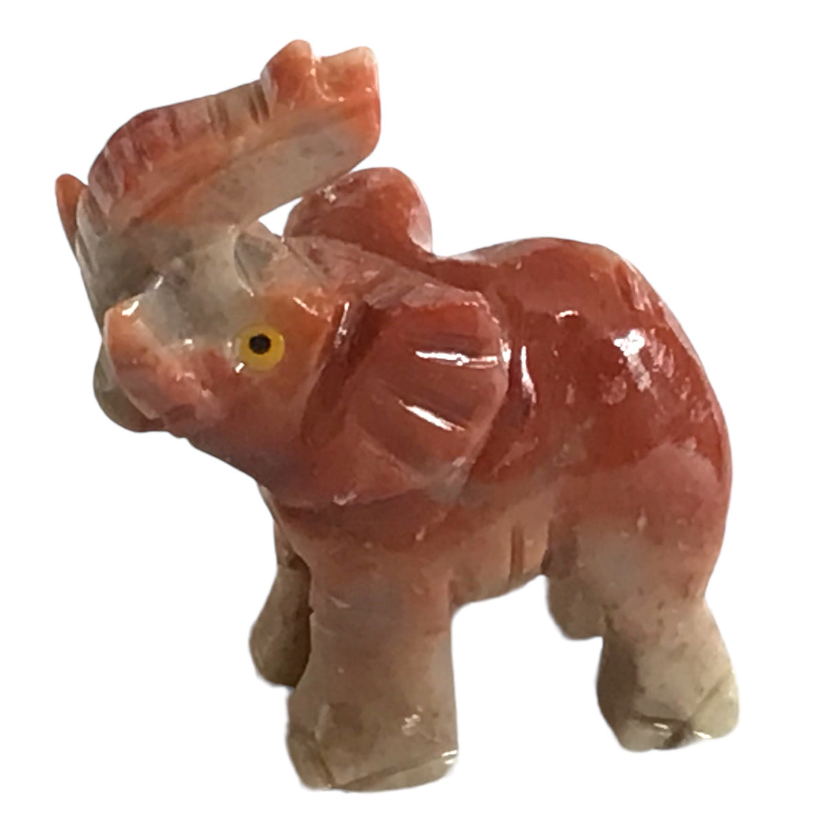 Steinfixx® - Speckstein Figur Elefant Taru | Schnitzerei | Sammelfigur | geschliffen und poliert | 37x35 mm | Handarbeit