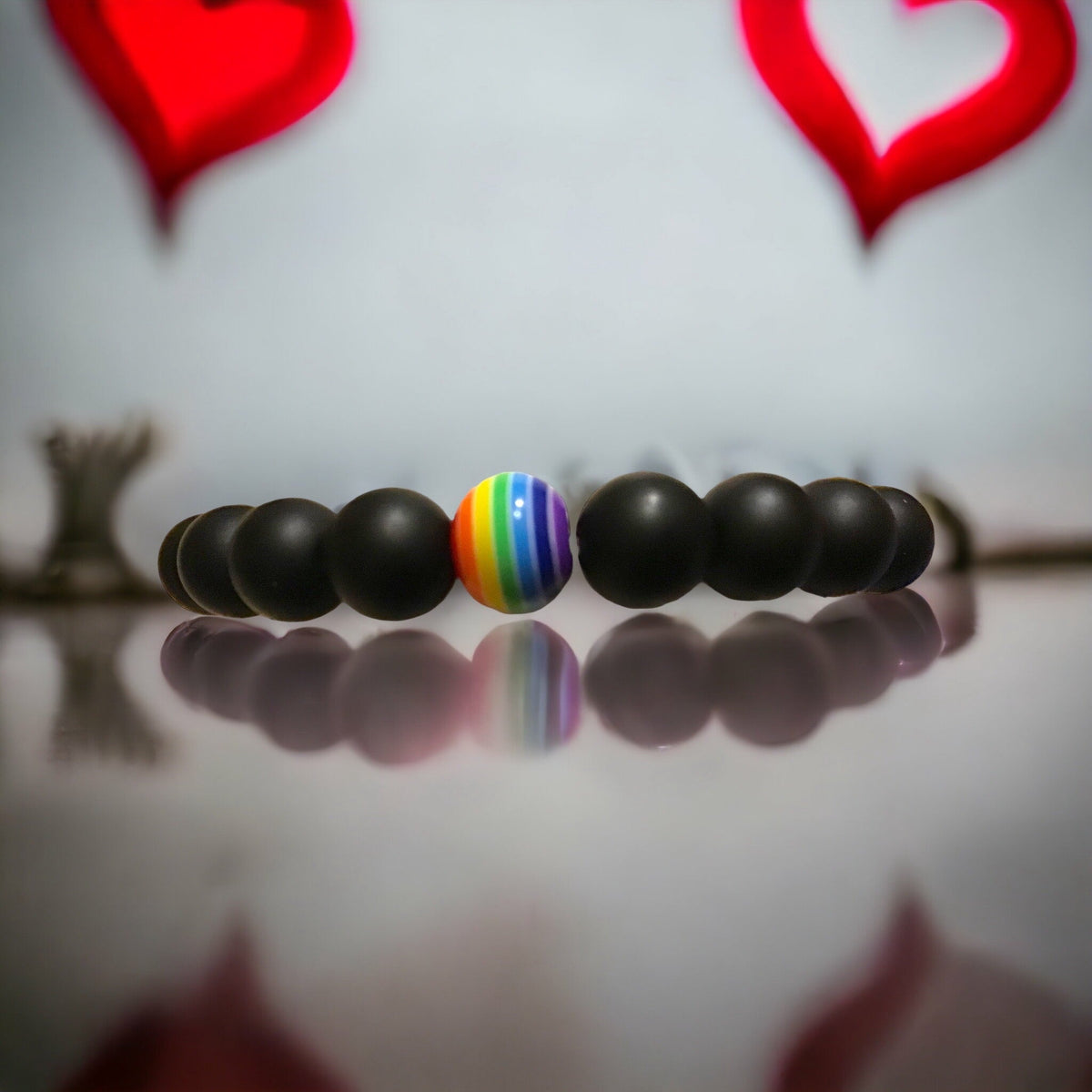 Obsidian Kraftarmband | Stolz-Pride | Wunscharmband | Glücksarmband| - LGBTQIA+ - Regenbogenperle - Akzeptanzstein - Trage Deine Farben mit Stolz!