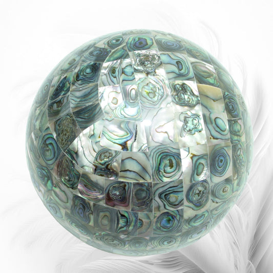 XXL Abalone-Muschel Kugel 13 cm I Handarbeit I Sammlerstück I Museumsstück I Unikat-Masterpiece 1592 I Mexiko