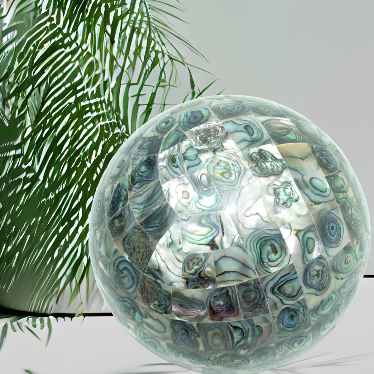 XXL Abalone-Muschel Kugel 13 cm I Handarbeit I Sammlerstück I Museumsstück I Unikat-Masterpiece 1592 I Mexiko