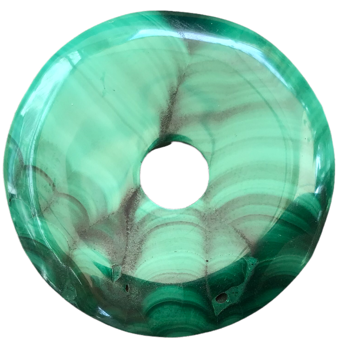 Echter Malachit Donut 30 mm aus Brasilien – AAA-Qualität – Edelsteinanhänger optional mit Spirale & Wildlederband