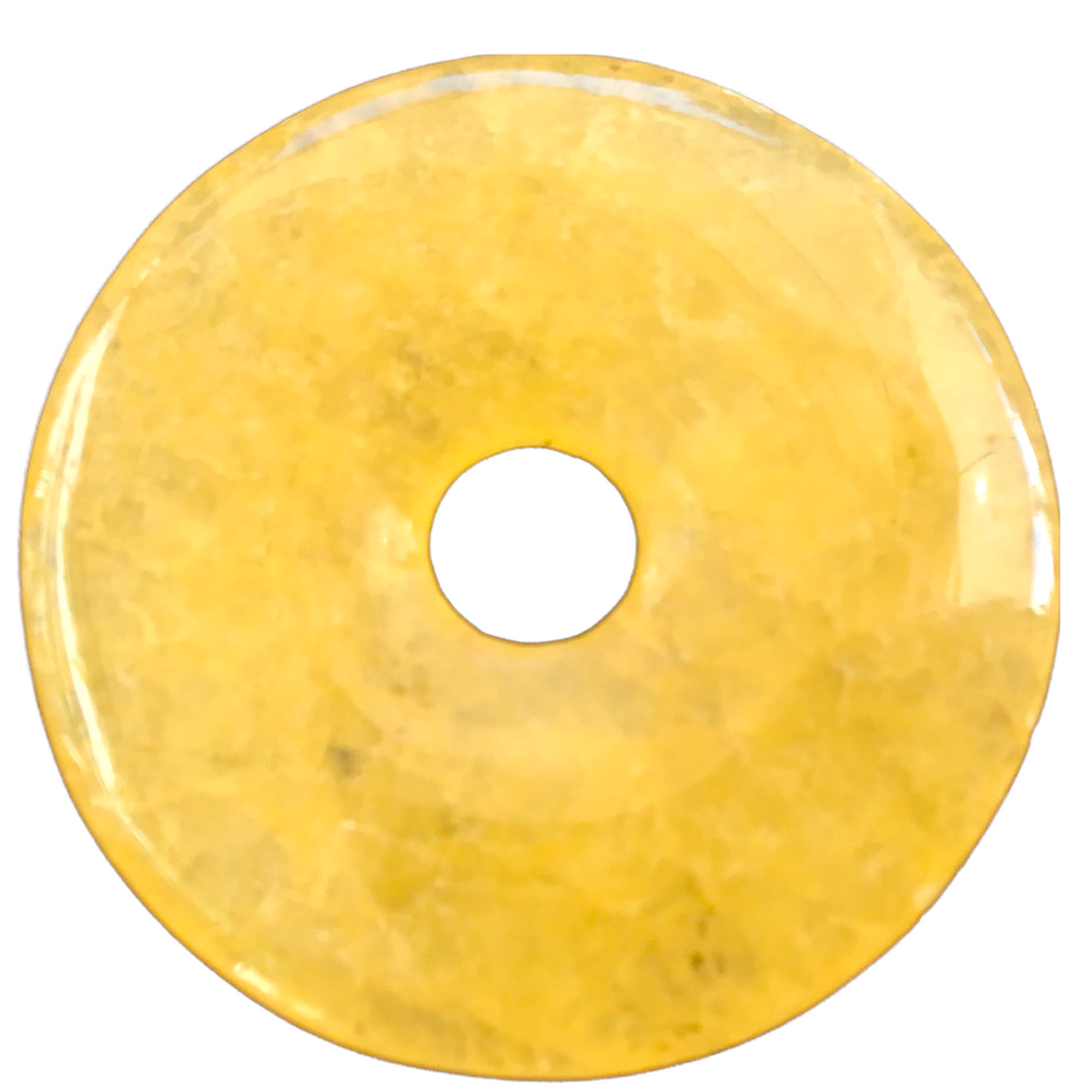 Premium Edelstein-Donut Orangencalcit optional als Kette mit versilberter oder vergoldeter Spirale und Wildlederband