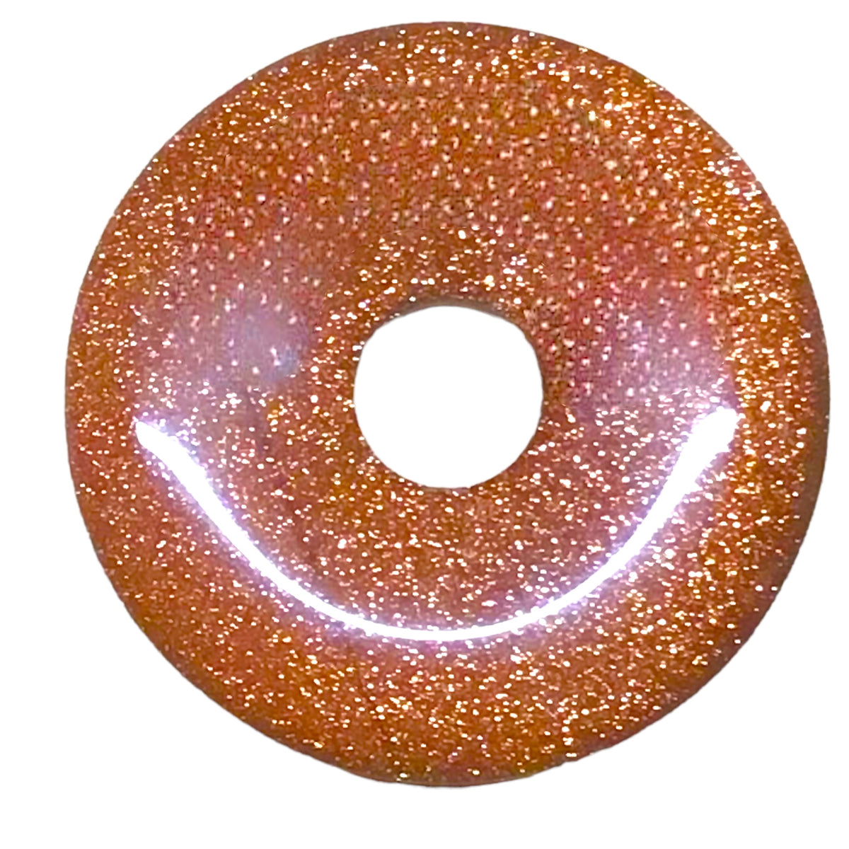 Premium Edelstein-Donut Goldfluss optional als Kette mit versilberter oder vergoldeter Spirale und Wildlederband